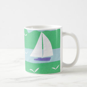Mugg med segelbåtscen