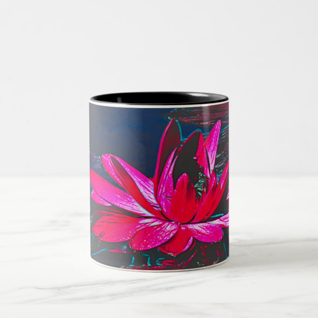 Mugg med Shock rosa Waterlily (Center)