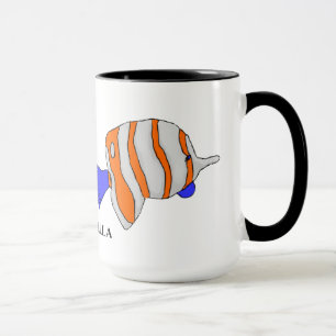 Mugg med Silver, Orange och blått fiske