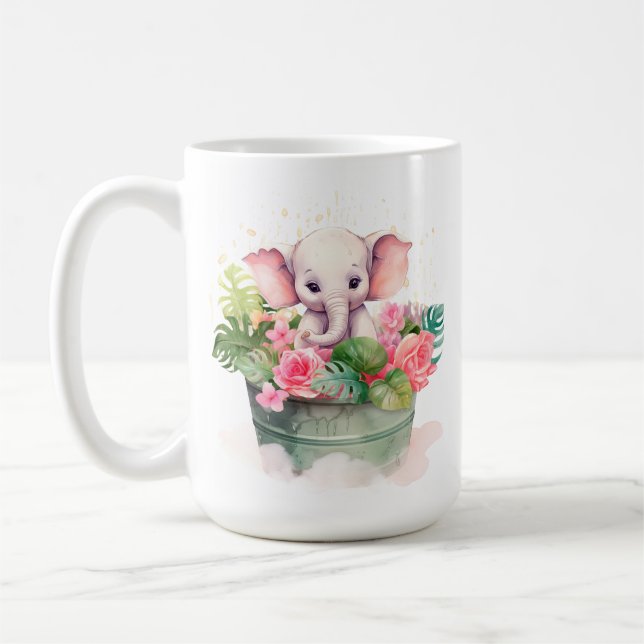 Mugg med söt elefant och inskrift (Vänster)