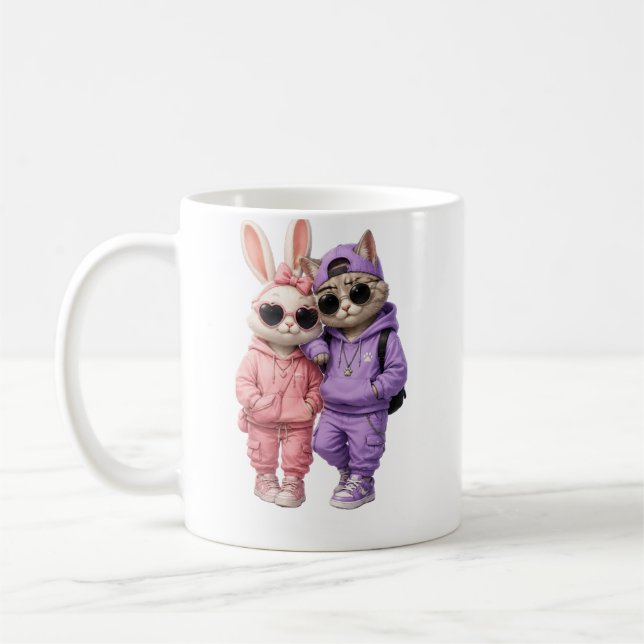 Mugg med söt kattbild  (Vänster)