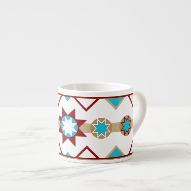 Mugg med specialdesign i ursprungsamerikansk mönst espressomugg (Framsida höger)