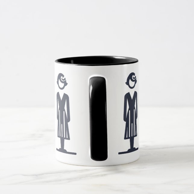 Mugg med stiliserad dam (Handtag)