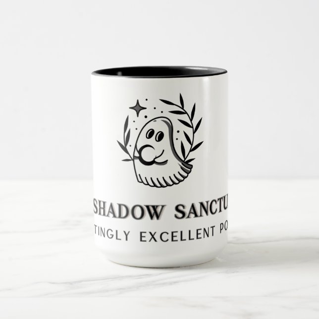 Mugg med svart och Grått-Fullt-Logotyp (Center)