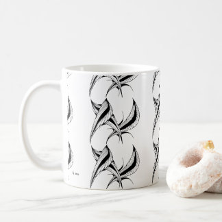 Mugg med svartvit abstrakt design