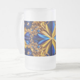 Mugg, med Sverige Färg, med  design Frostat Ölglas