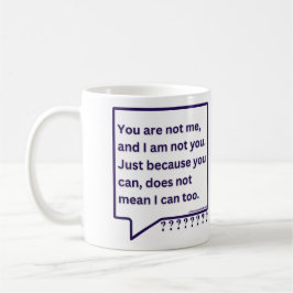 Mugg med tankecitat dikt: "Du är inte jag."