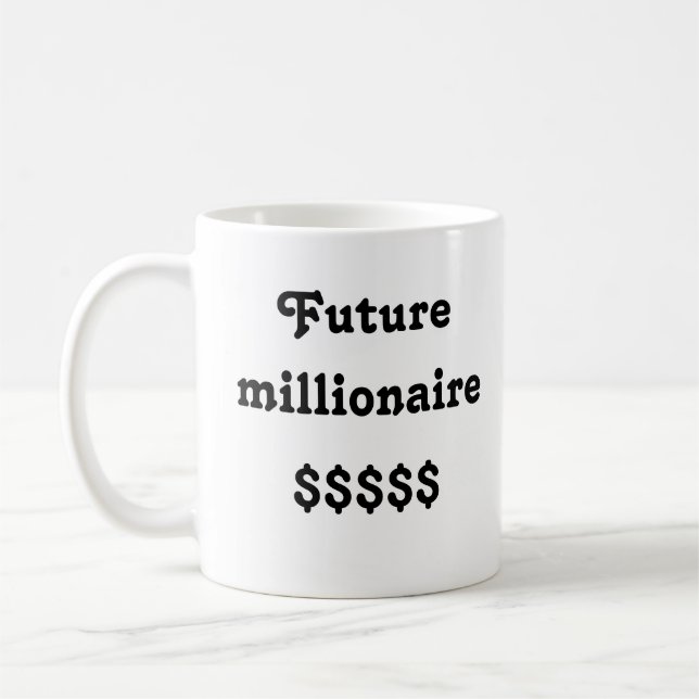 Mugg med texten "Future millionaire" (Vänster)