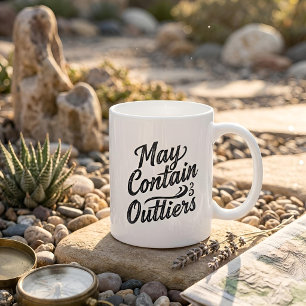 Mugg med texten May Contain Outliers