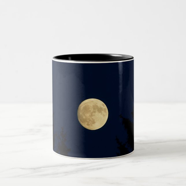 Mugg med två toner i Midnattblått under fullmåne - (Center)