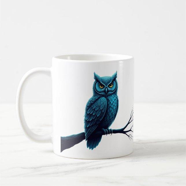 Mugg med Uggla mandala mönster om fjädrar (Vänster)