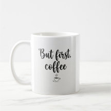 Mugg Men Först Kaffe" Minimalistisk Skrift Kaffe M