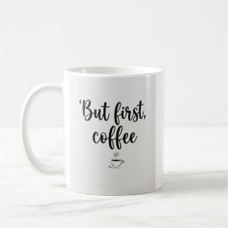 Mugg Men Först Kaffe" Minimalistisk Skrift Kaffe M