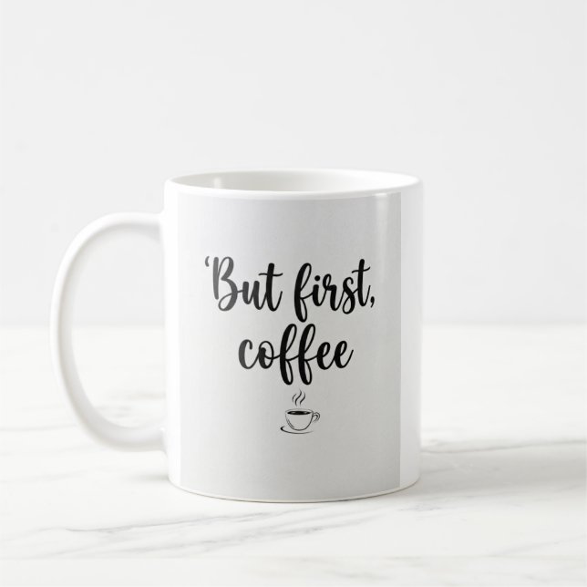 Mugg Men Först Kaffe" Minimalistisk Skrift Kaffe M (Vänster)
