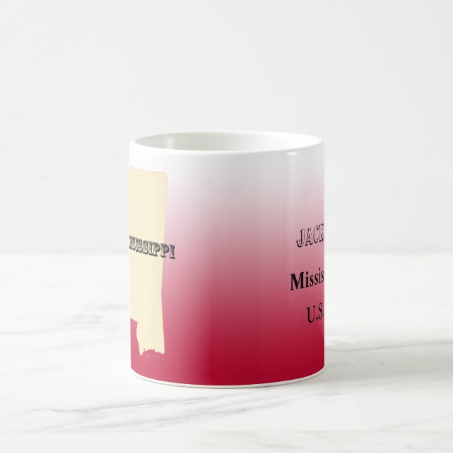 Mugg - Mississippi-staten Karta med staden (Center)