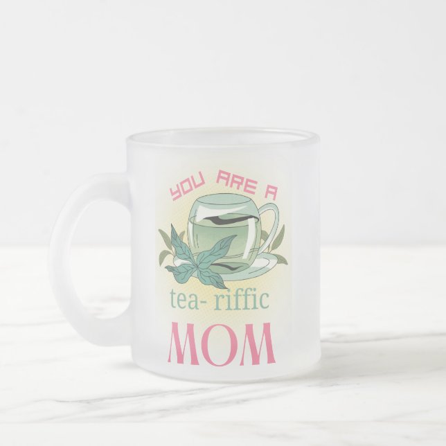 mugg, moderdag frostad glasmugg (Vänster)