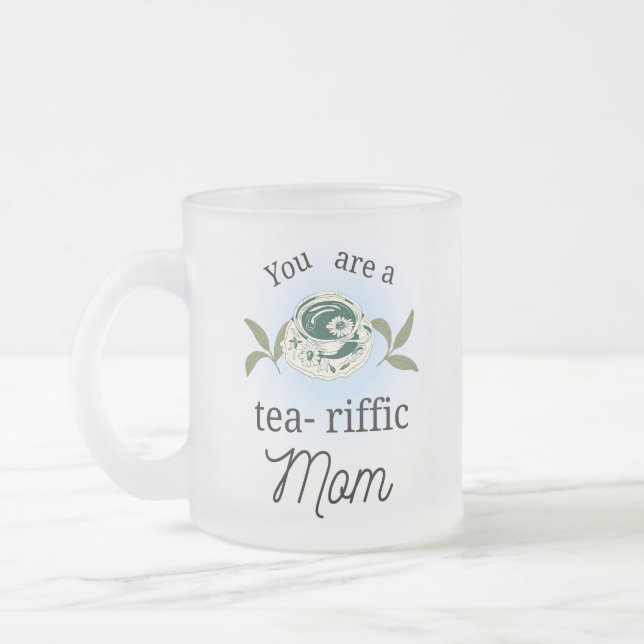 mugg, moderdag frostad glasmugg (Vänster)