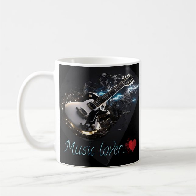 mugg Musikälskare svart gitarr (Vänster)