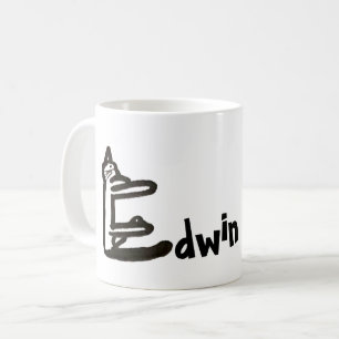 Mugg - Namn med ursprunglig Kat Brev E