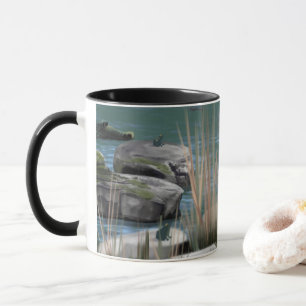 Mugg Nature scen with Crocs, Sten and Frogs
