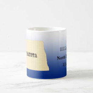 Mugg - North Dakota State Karta med City