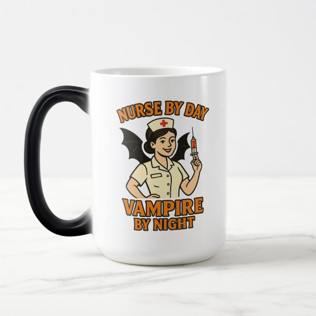 Mugg Nurse Halloween Roligt - Spooky Shift Magic (Vänster)
