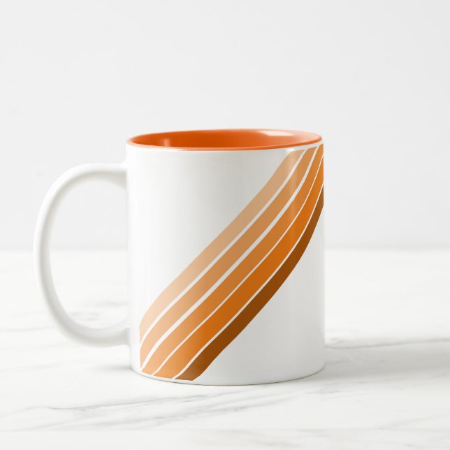 Mugg - Nyanser av orange diagonala ränder (Vänster)