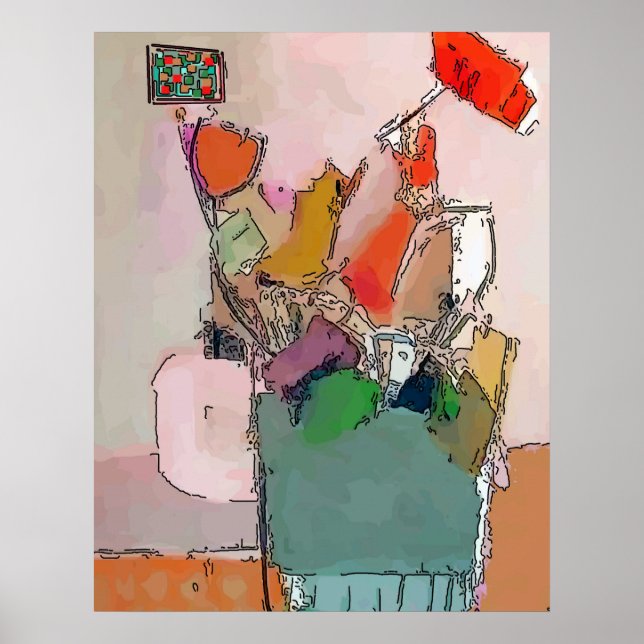 Mugg och Blommor Poster (Framsidan)