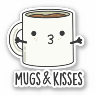 Mugg och Kisses Funny Mug Pun Klistermärken