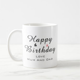 mugg och kopp grattis på födelsedagen