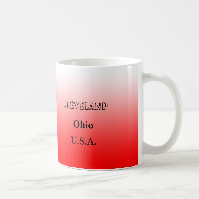 Mugg - Ohio-staten Karta med staden (Höger)