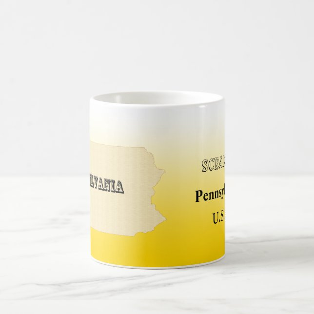 Mugg - Pennsylvanias delstatskarta med stad (Center)
