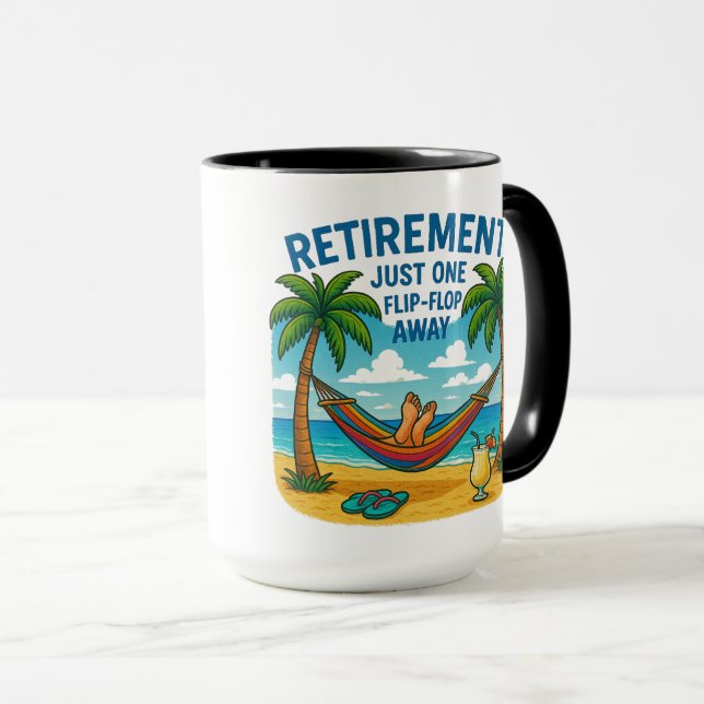 ☕ Mugg: "Pensionering: Bara Ett Steg Bort" Mugg (Framsida höger)