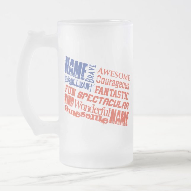 Mugg Personlig Namn Ord USA flagga (Vänster)