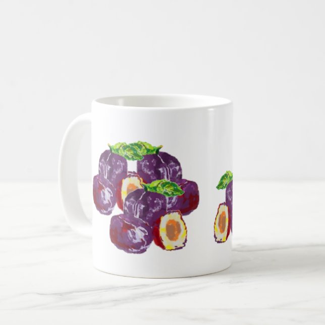 Mugg: Plommon Kaffemugg (Framsida vänster)