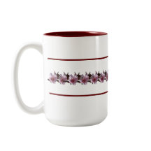 Mugg - Plum-Blommarna mellan Maron Linjer