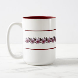 Mugg - Plum-Blommarna mellan Maron Linjer