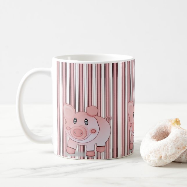 mugg rosa grisar (Med munk)