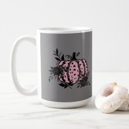 Mugg, Rosa och svart Leopard Pumpkin Kaffemugg