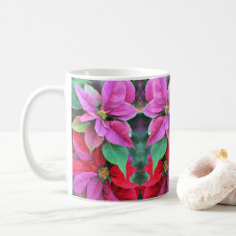 Mugg Rosa & Red Poinsettias