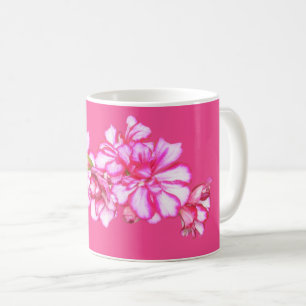 Mugg - Rosa strippade Geranium