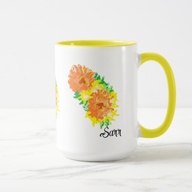 Mugg : Sammetblommor . (Höger)