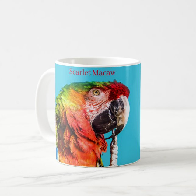 Mugg:Scarlet Macaw Kaffemugg (Framsida vänster)