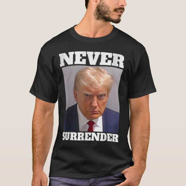 Mugg Shot - Donald Trump Mugg Shot - Överlämnar al T Shirt (Framsida)