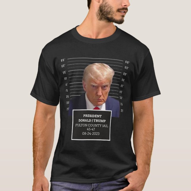 Mugg Shot President Donald J Trump Mugshot 2023 Ro T Shirt (Framsida)