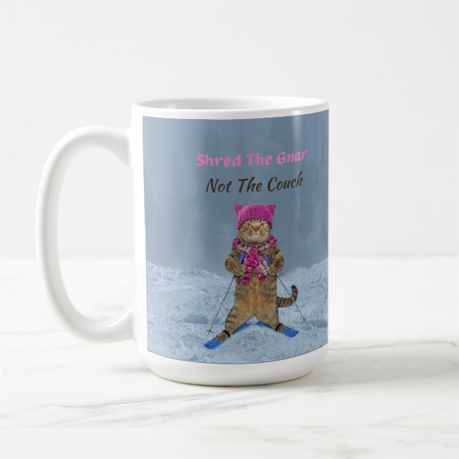 Mugg, Shred Gnar Ski Cat Kaffemugg (Vänster)