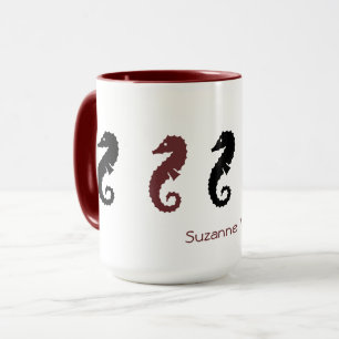 Mugg - Sjöhästar med namn (sjön och svart)