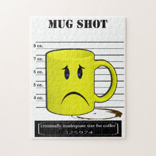 Mugg skjuten tecknad Meme för kaffemuggkopp Pussel