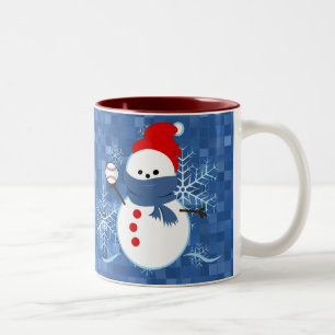 Mugg - snöflingorbaseballsnögubbe