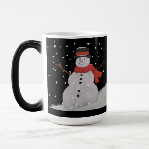 Mugg. Snögubbar i snö natten Magisk Mugg